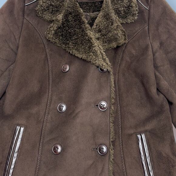 SONOMA Women’s Medium Brown Faux Suede and Fur Jacket - Picture 3 of 7